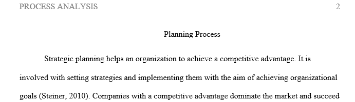 Describe the role of strategic planning in achieving a competitive advantage.