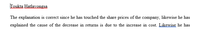 Evaluate the Return on Equity of your company.