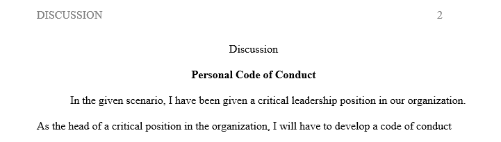 Explain how you would communicate your personal code of conduct across the organization.