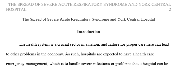 The case study must include detailed analysis of the hospital