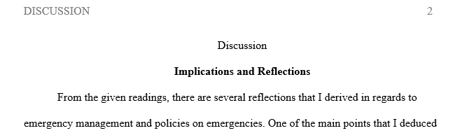 Write your Implications and Reflections derived from the readings