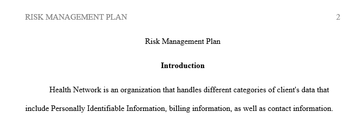 A section titled Introduction discussing the purpose of the plan.