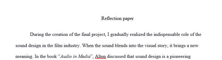 Add one page to my existing reflection paper