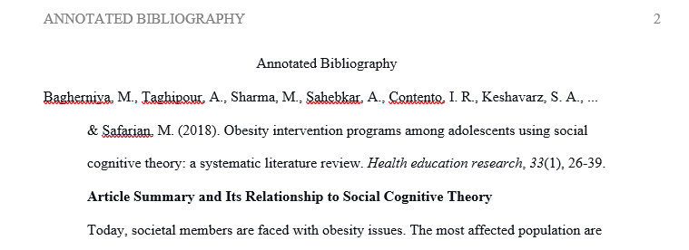 Describe how the article relates to the chosen theory model.