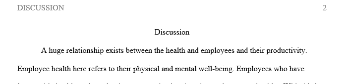 Discuss the relationship between employee health and productivity