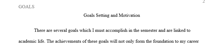 Goals Setting and Motivation