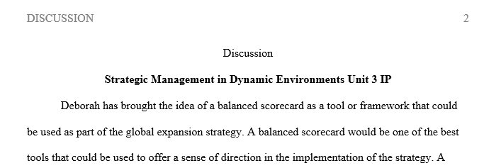 Briefly discuss the four perspectives of the balanced scorecard and analyze what each means to your organization.