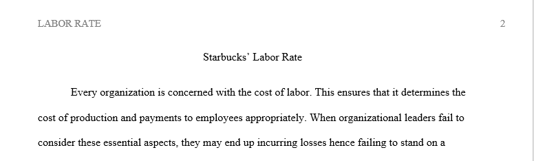 Discuss labor rate(s) and how that relates to the company you researched total company overhead.