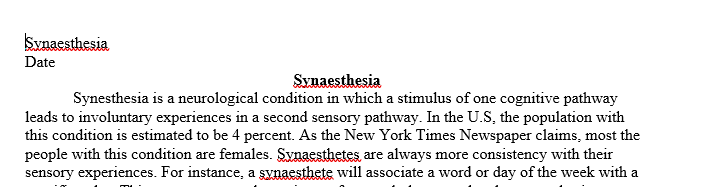 Provide a real world example of one of the psychological concepts from one of the readings.