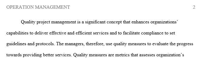 The requirement is that five of the articles are focused on quality management