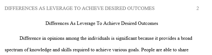 How do we use differences as leverage to achieve desired outcomes rather than obstacles to overcome