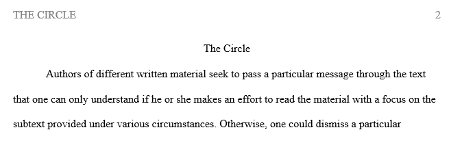 What do these two things tell us about the Circle