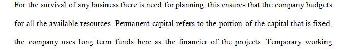 Explain the difference between permanent and temporary working capital