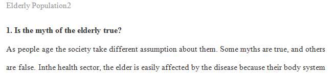 Is the myth of the elderly true