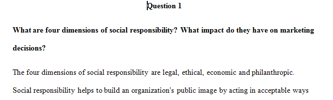 What are the four dimensions of social responsibility