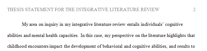 Briefly discuss the literature you have chosen by integrating concepts developed from your four different content domains.