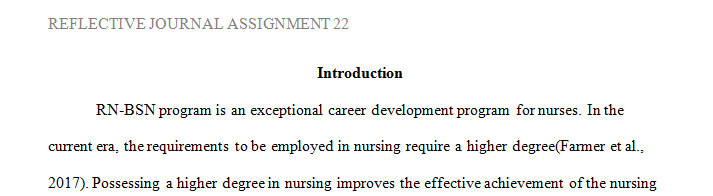 Identify and prioritize a minimum of three learning needs not met through the RN-BSN program