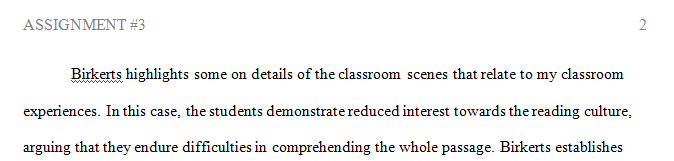 Why do some of the details of the classroom scene depicted by Birkerts seem familiar to you