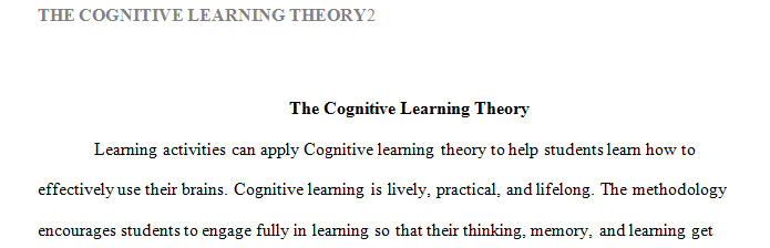 Describe one method for incorporating each of your selected theories into an educational activity.