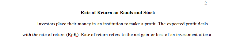 Explain how an investor's expected rate of return on a stock and a bond is linked to an organization's required rate of return on that stock and bond.