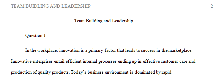 What is the significance of each process and how does it relate specifically to the team's leader