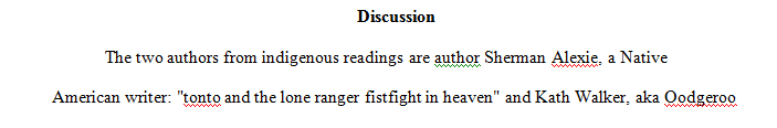 Select two authors from the indigenous readings to compare and contrast.