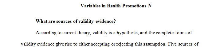 What are sources of validity evidence