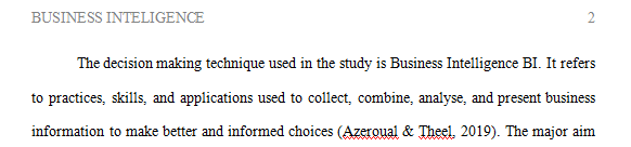 Explain the decision-making method discussed in this study